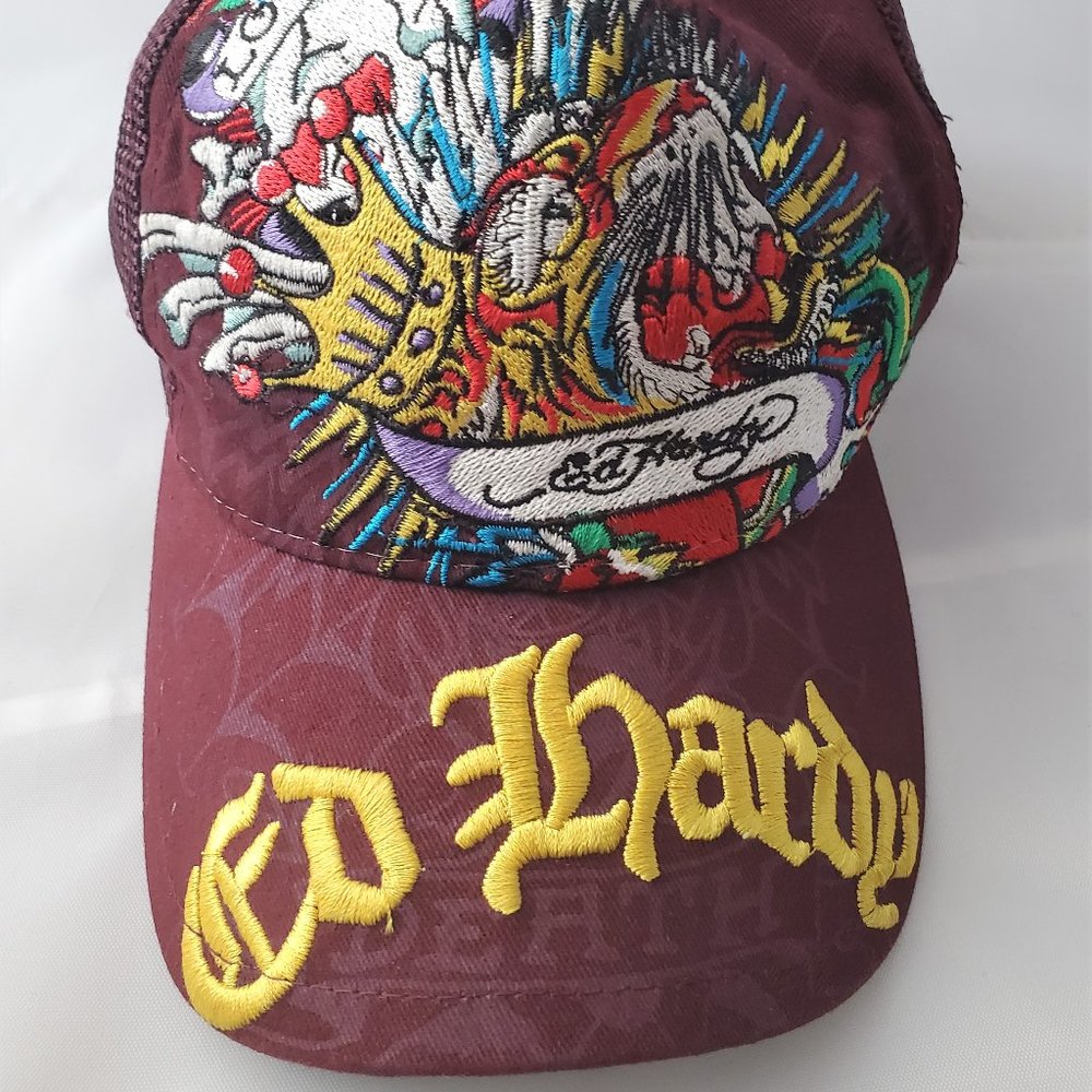 Ed Hardy Vintage Embroidered Snap Back Cap